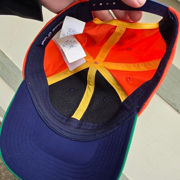 Polo Sport Nylon Hat - Bright Orange / Blue / Green  PRL Hat.   Ralph Lauren - Picture 4 of 8
